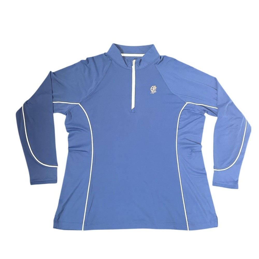 Peter Millar Golf Long Sleeve 1/4 Zip UPF 50 Blue Womens Size Large Outdoors